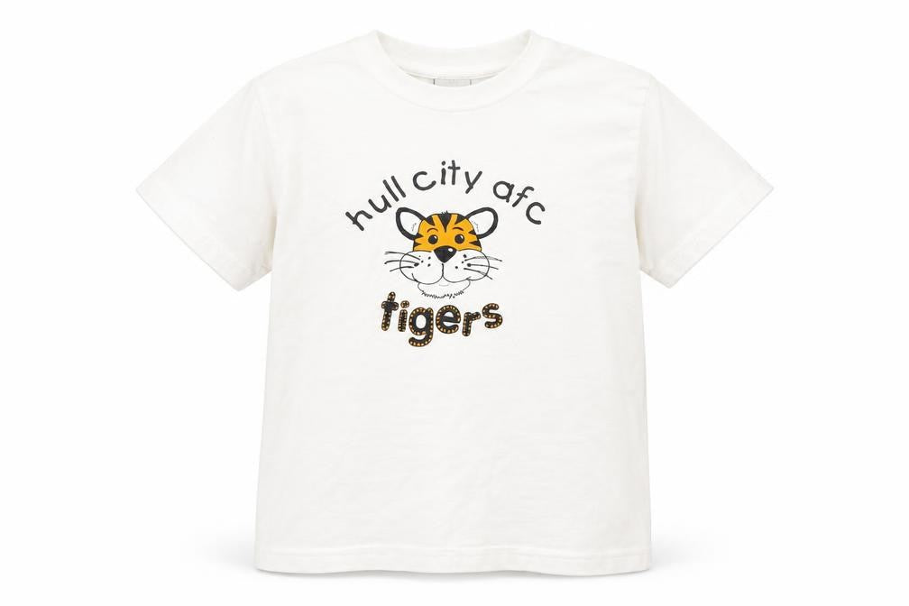 JERZEES Girls White Geometric  Basic T-Shirt Size 7-8 Years