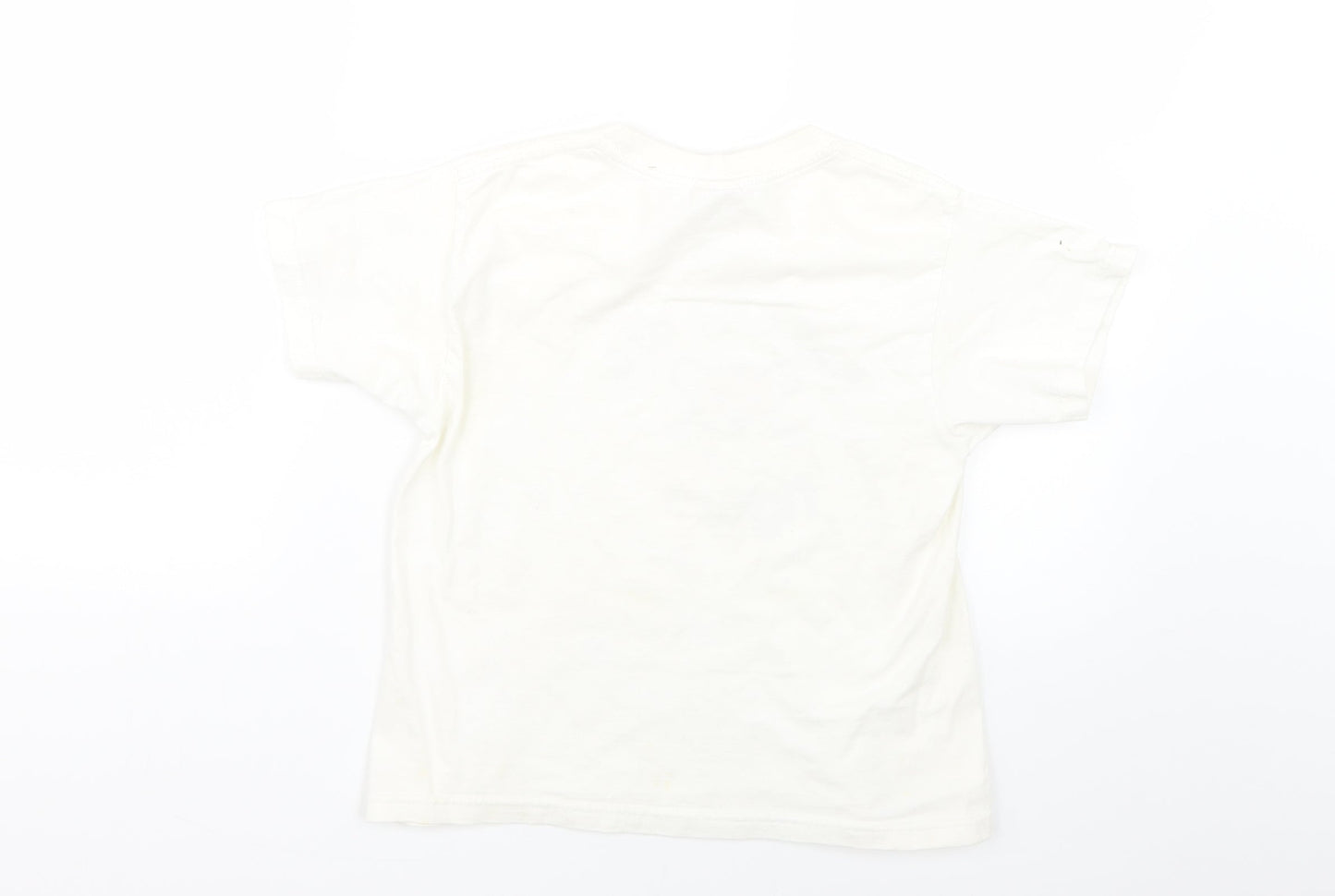 JERZEES Girls White Geometric  Basic T-Shirt Size 7-8 Years