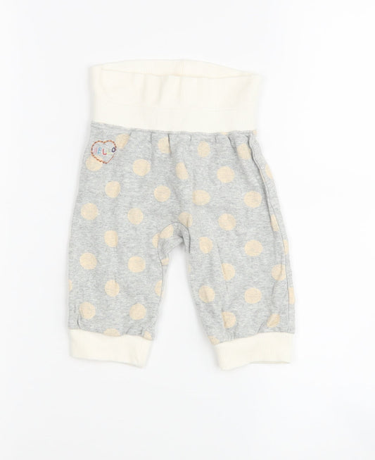 NEXT Girls Grey Polka Dot  Jogger Leggings Size 3-6 Months