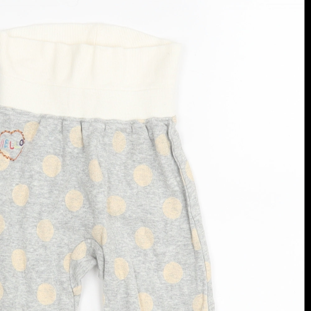 NEXT Girls Grey Polka Dot  Jogger Leggings Size 3-6 Months