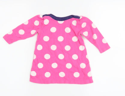 Additional front view of M girls’ pink polka dot basic casual, size 6-9, months