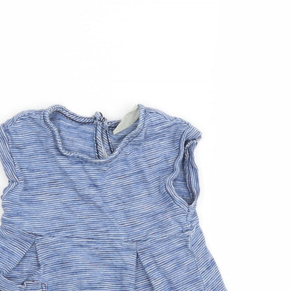 Close-up detail of Next girls’ blue basic casual, size 3-6, months