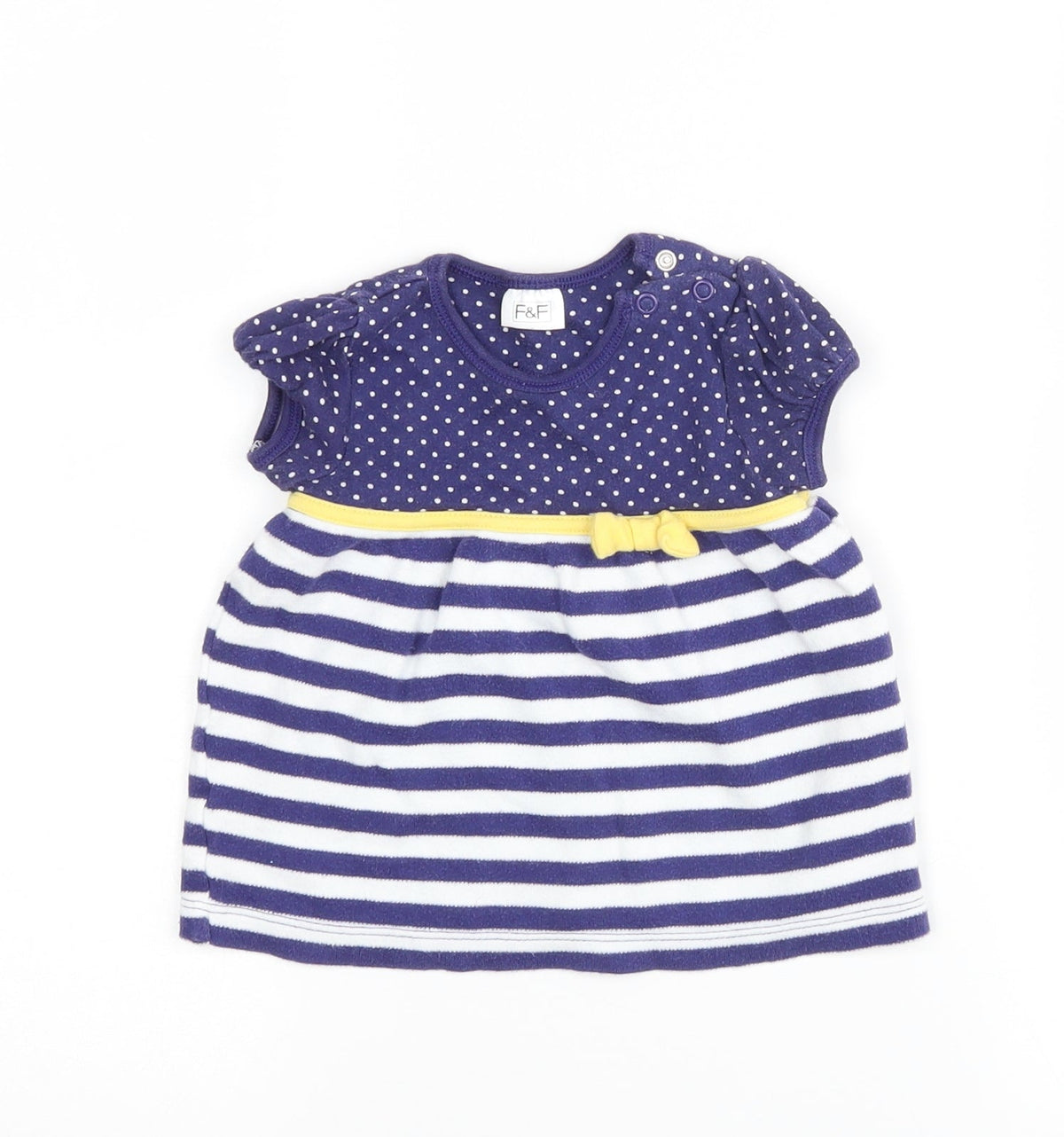 Additional front view of F&F girls’ blue striped basic casual, size 0-3, months