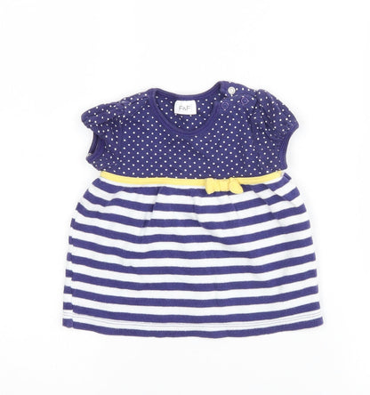 Additional front view of F&F girls’ blue striped basic casual, size 0-3, months