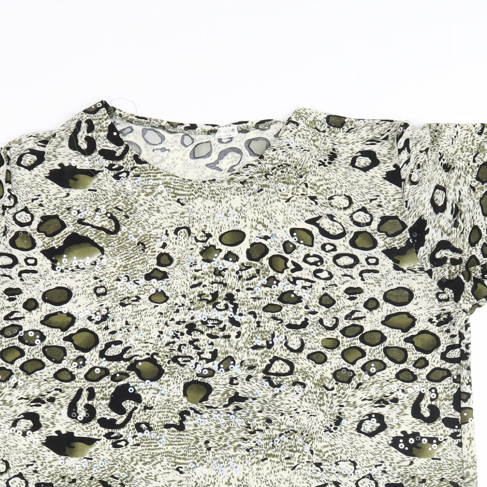 Preworn Womens Multicoloured Animal Print  Basic Blouse Size XL