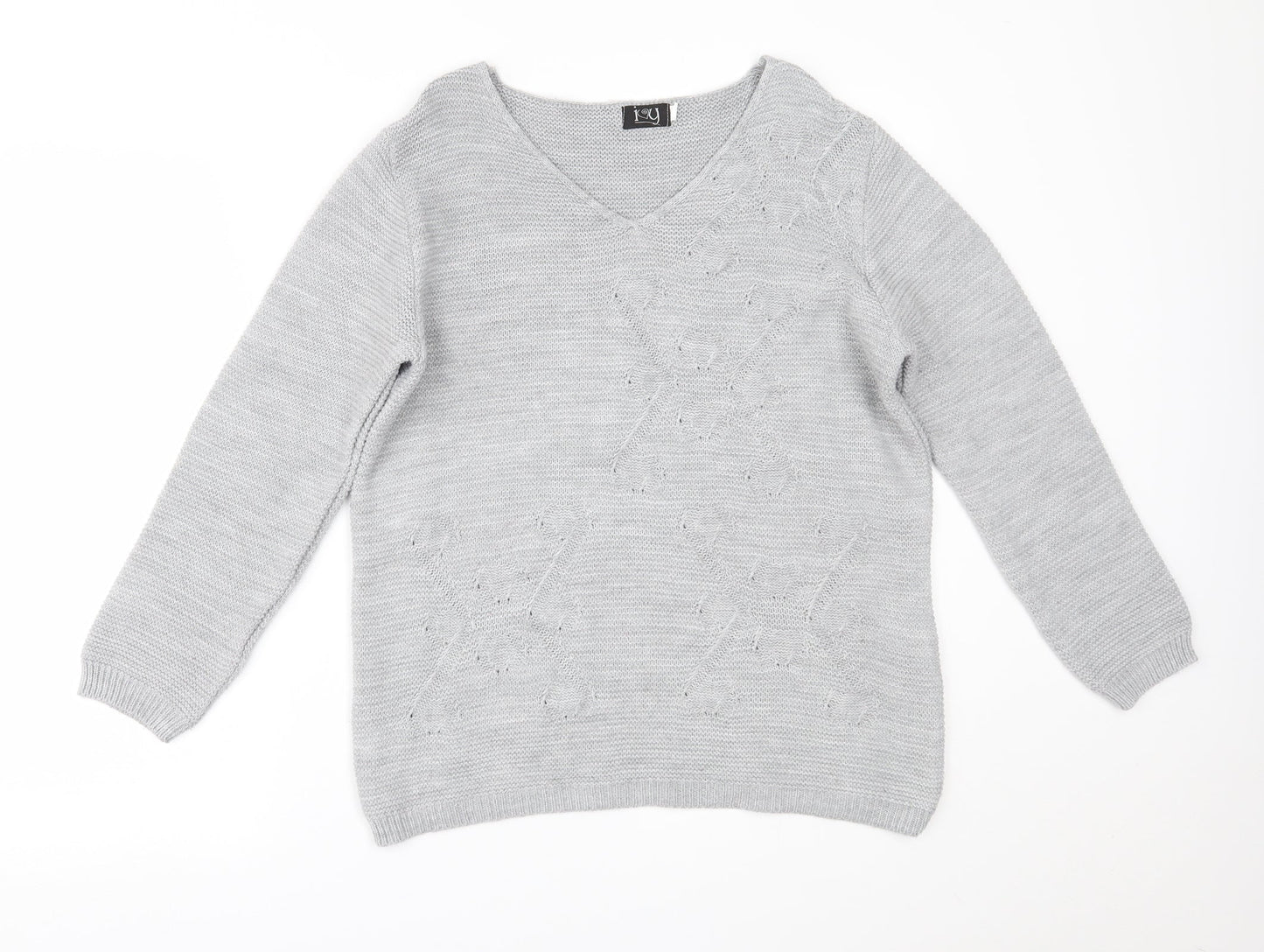 Ivy Womens Grey   Pullover Jumper Size M