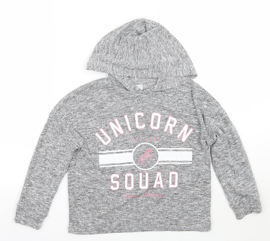 Matalan Girls Grey   Pullover Hoodie Size 8 Years