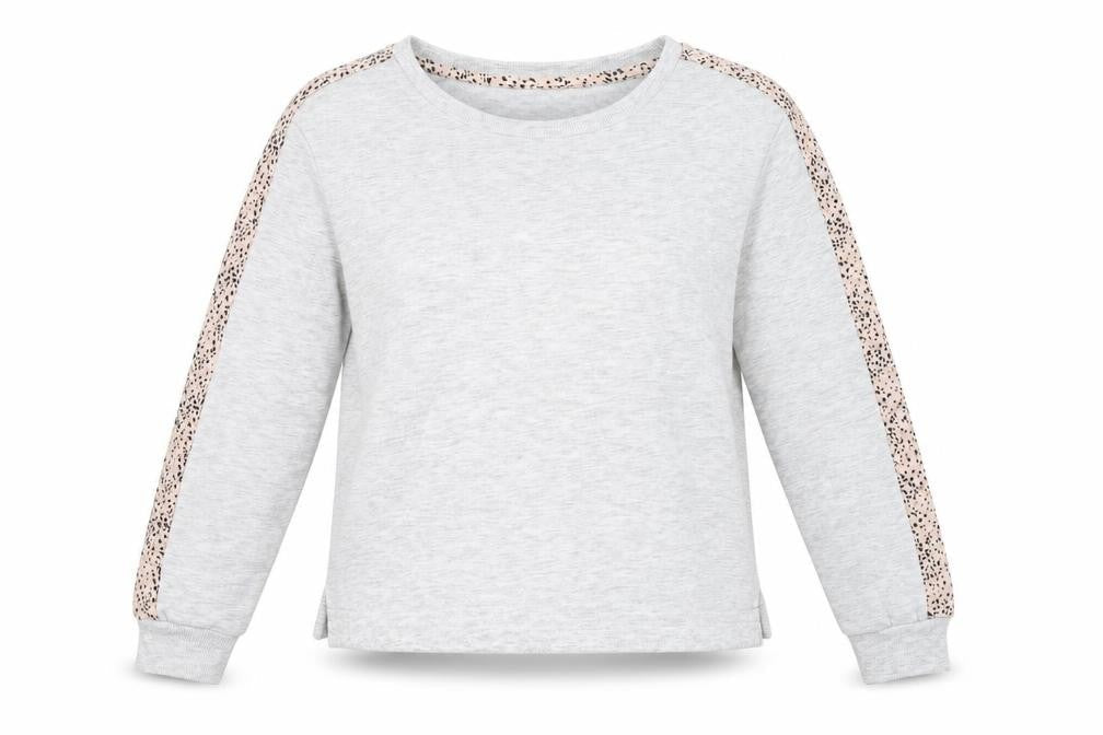 New Look Womens Grey Animal Print  Pullover Sweatshirt Size 8