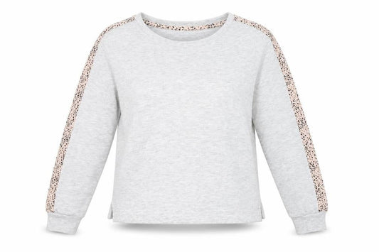 New Look Womens Grey Animal Print  Pullover Sweatshirt Size 8