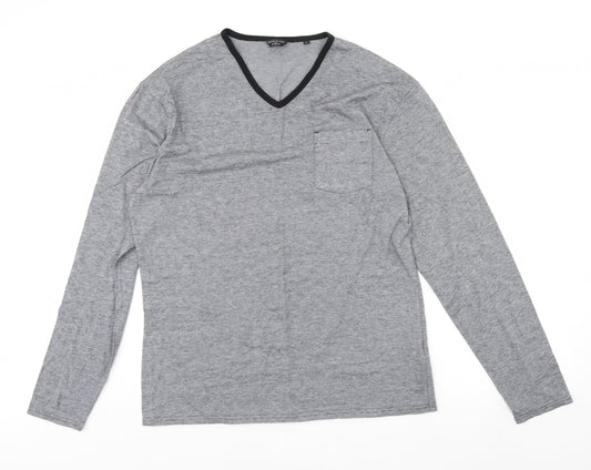Autograph Womens Grey Striped  Basic Blouse Size L