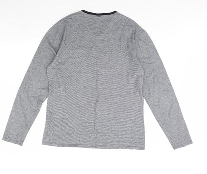 Back view of Autograph women’s grey striped basic blouse, size L
