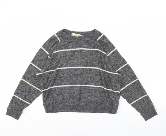 H&M Womens Grey Striped  Pullover Jumper Size S