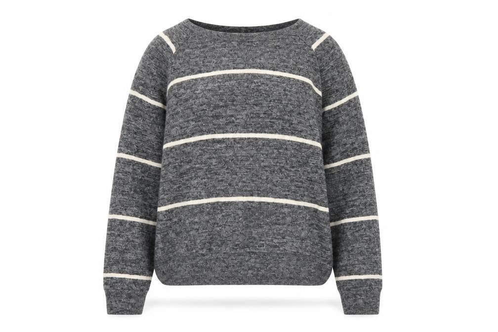 H&M Womens Grey Striped  Pullover Jumper Size S