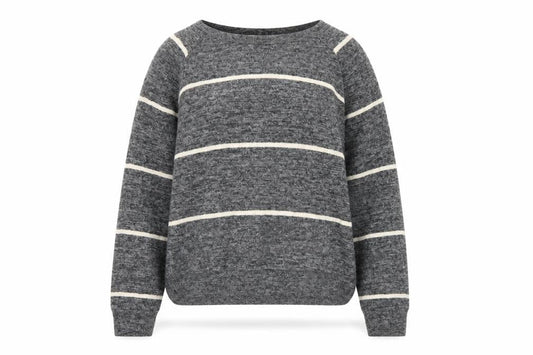 H&M Womens Grey Striped  Pullover Jumper Size S