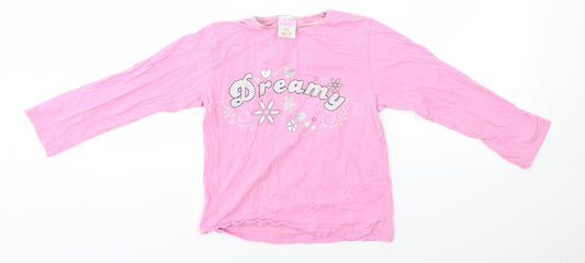 Preworn Girls Pink Solid  Top Pyjama Top Size 7-8 Years  - DREAMY