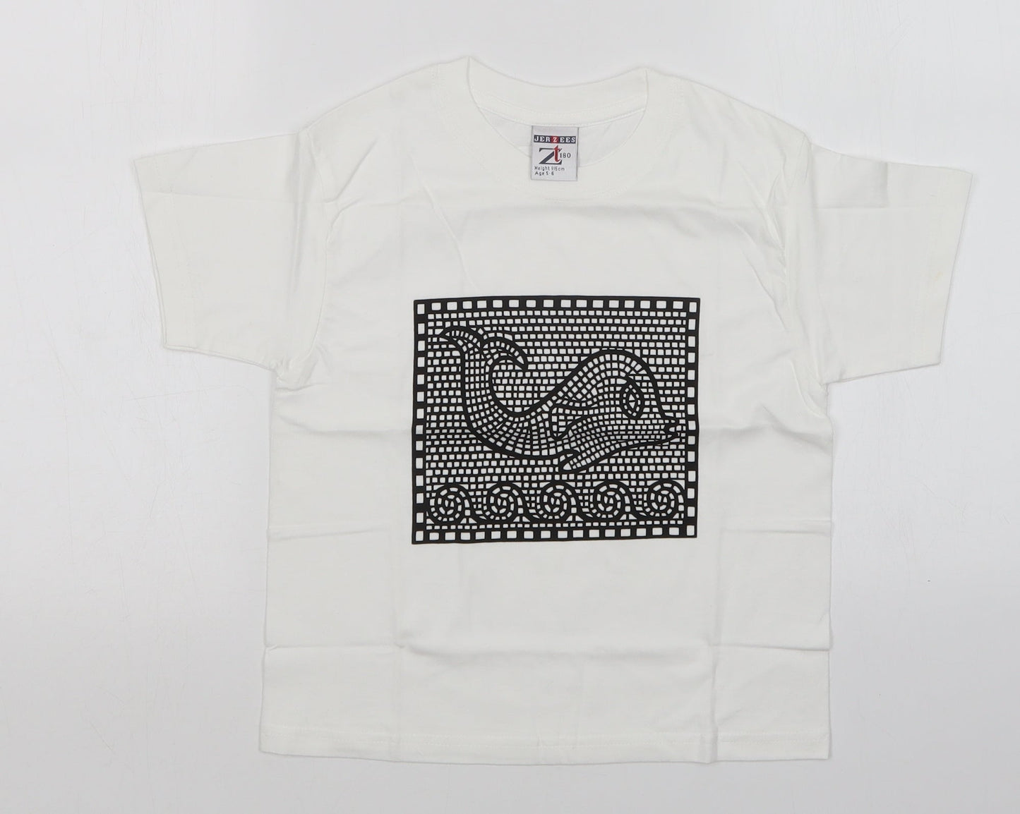 JERZEES Girls White   Basic T-Shirt Size 7-8 Years