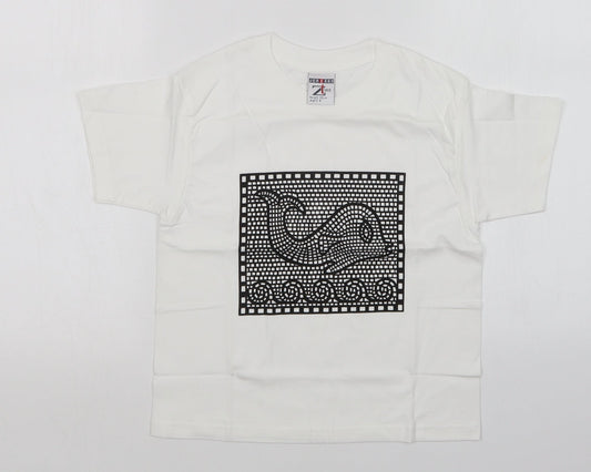 JERZEES Girls White   Basic T-Shirt Size 7-8 Years