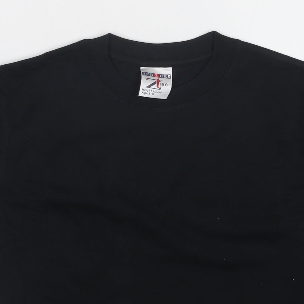 JERZEES Boys Black   Basic T-Shirt Size 5-6 Years