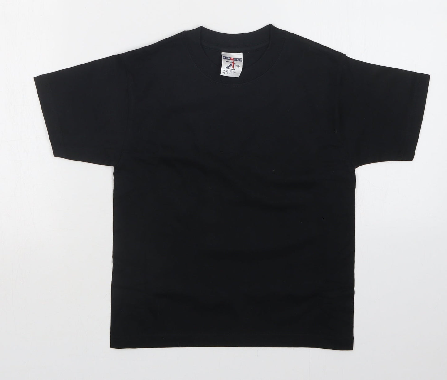JERZEES Boys Black   Basic T-Shirt Size 5-6 Years