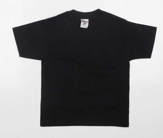 JERZEES Girls Black   Basic T-Shirt Size 5-6 Years