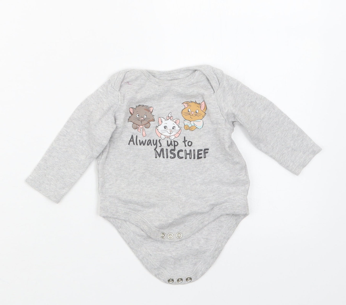Tesco Girls Grey   Babygrow One-Piece Size 3-6 Months  - Disney