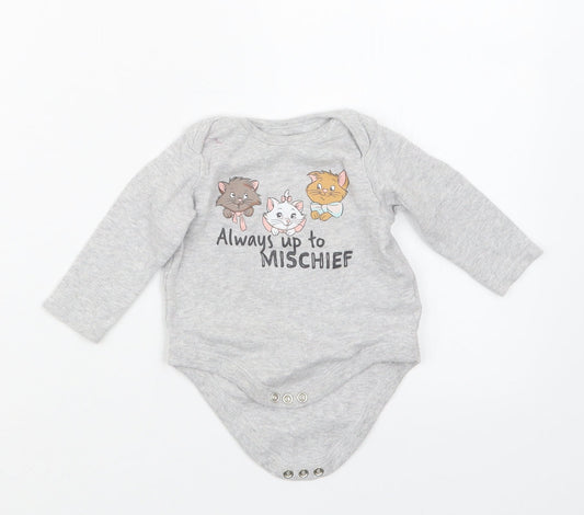 Tesco Girls Grey   Babygrow One-Piece Size 3-6 Months  - Disney