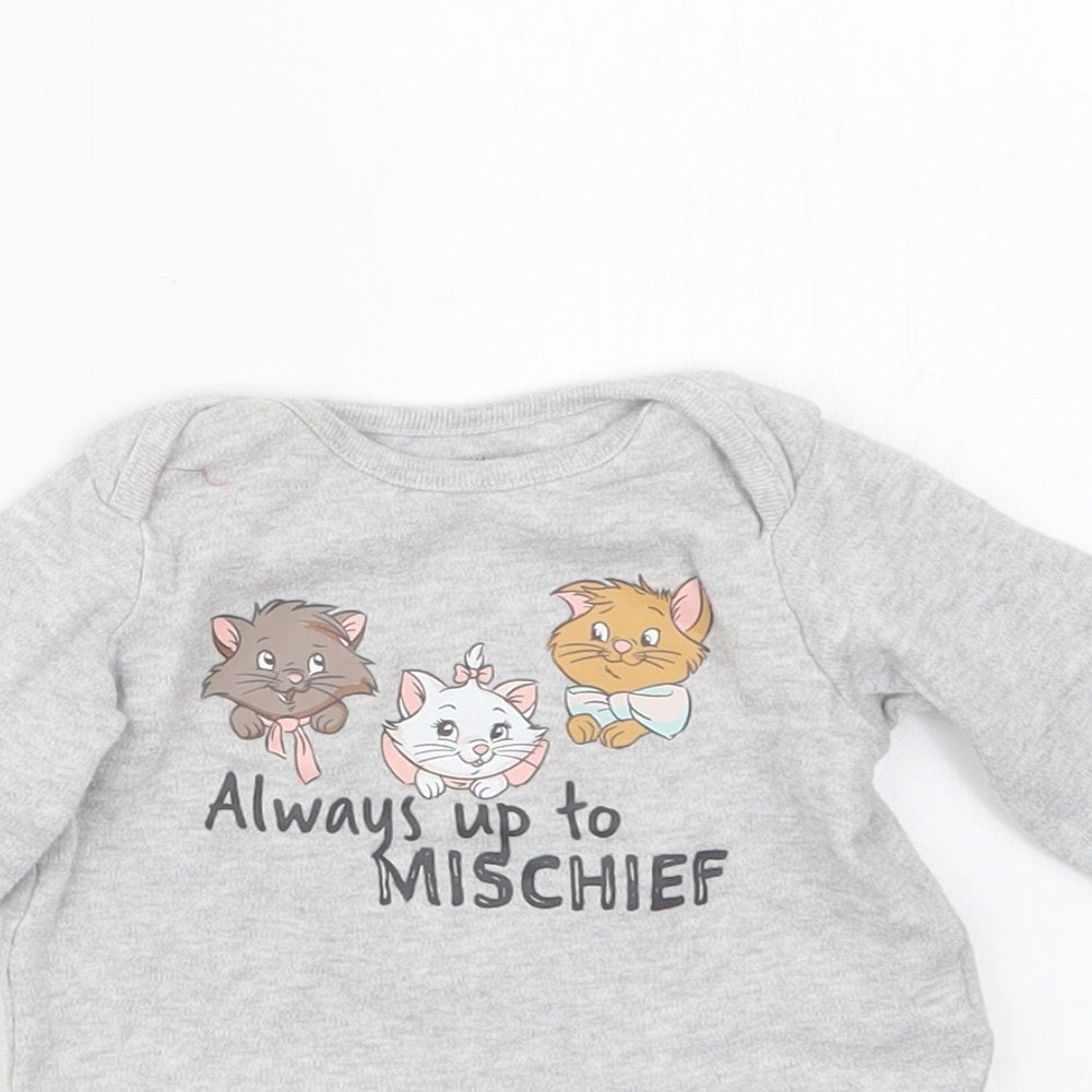 Tesco Girls Grey   Babygrow One-Piece Size 3-6 Months  - Disney