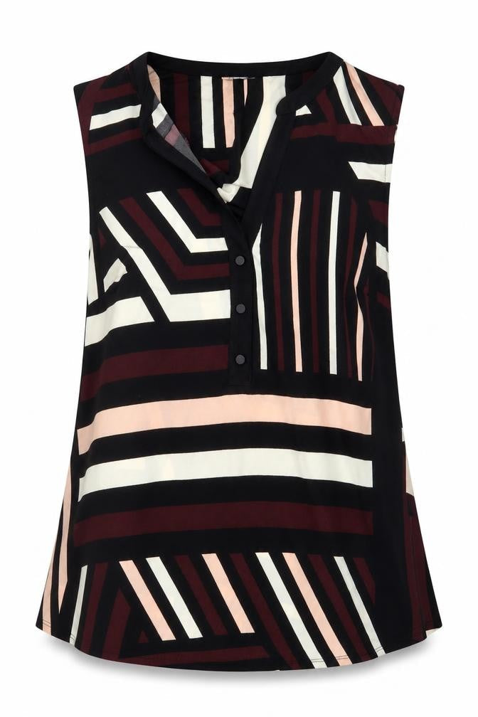 Wallis Womens Black Geometric  Basic Blouse Size S