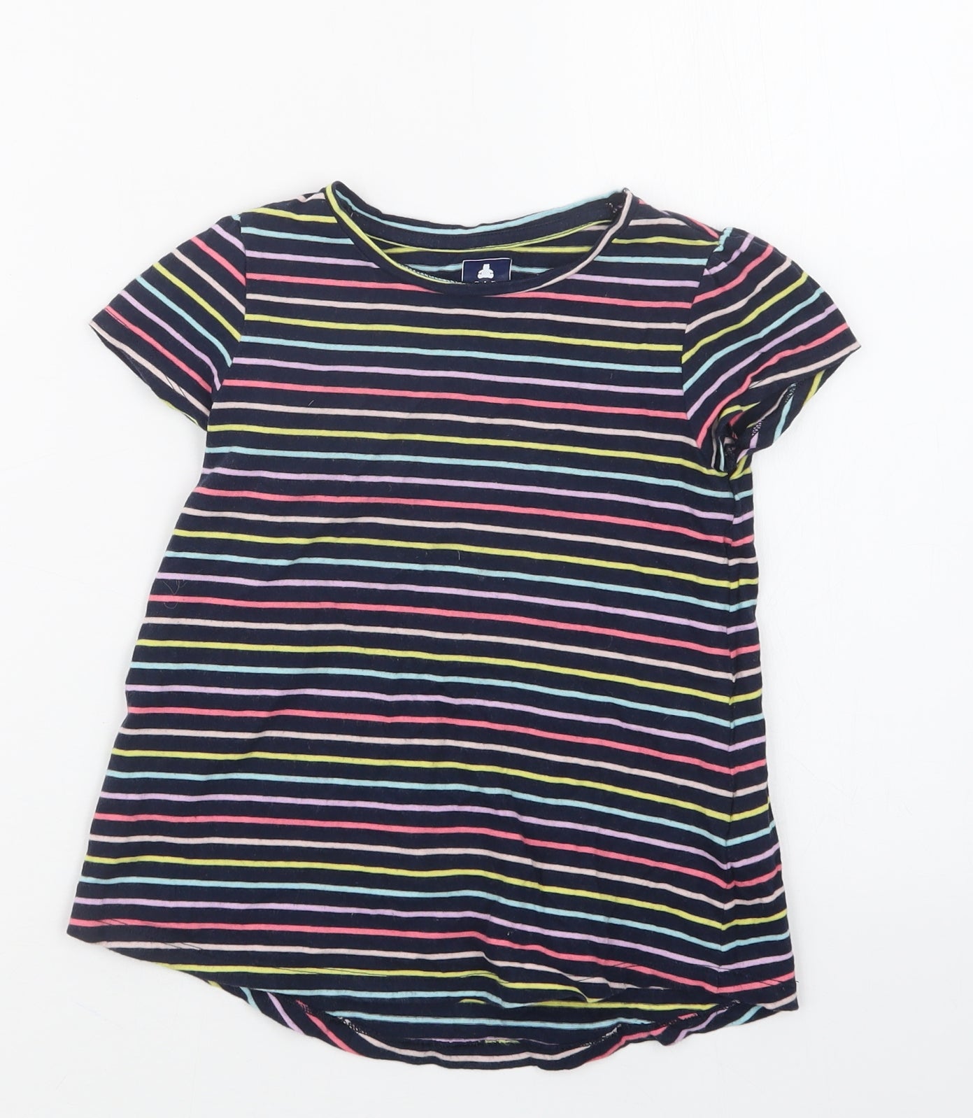 Gap Girls Blue Striped  Basic T-Shirt Size 5 Years
