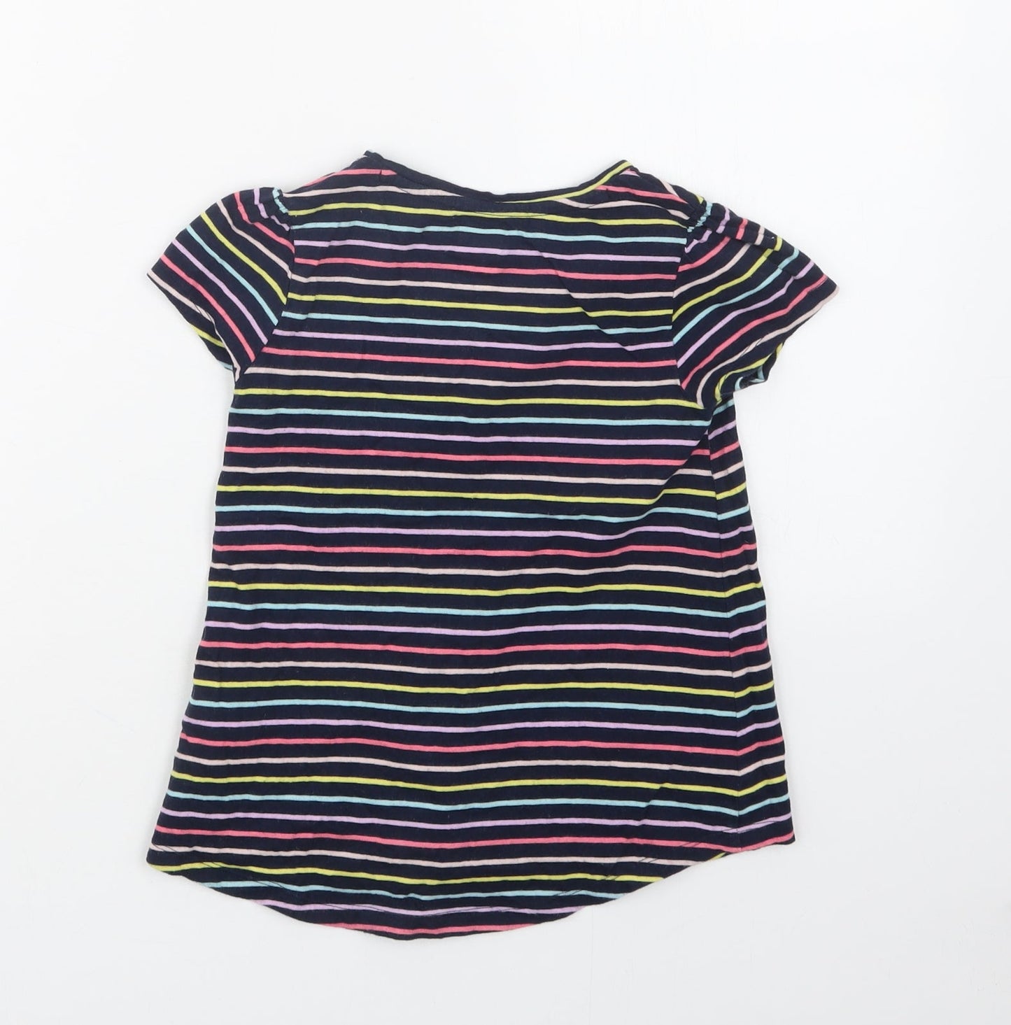 Gap Girls Blue Striped  Basic T-Shirt Size 5 Years