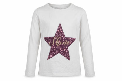 F&F Girls White Geometric  Top Pyjama Top Size 6-7 Years