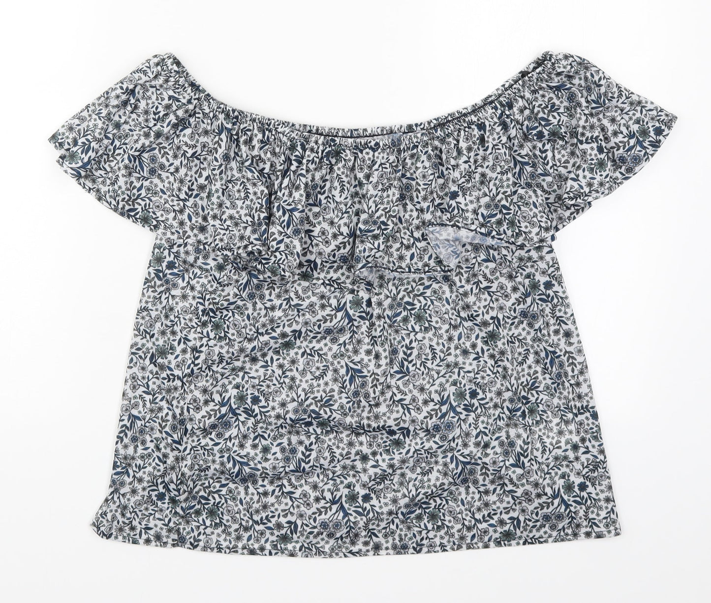 H&M Womens Beige Floral  Basic T-Shirt Size S