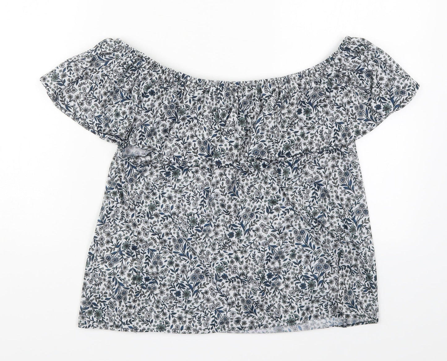 H&M Womens Beige Floral  Basic T-Shirt Size S