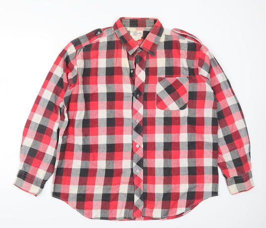 Friendship Mens Red Check   Button-Up Size XL