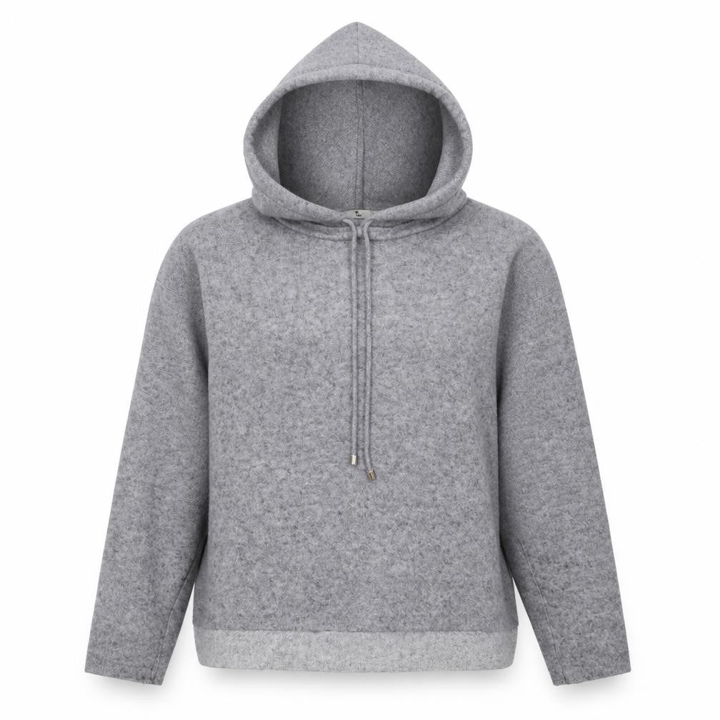 TU Womens Grey  Knit Pullover Hoodie Size 10