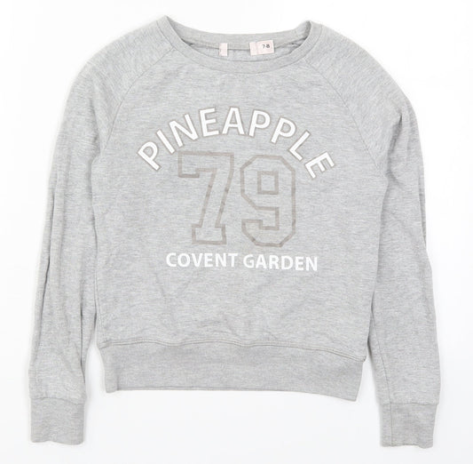 Pineapple Girls Grey   Pullover Sweatshirt Size 7-8 Years  - Pineapple Covent Garden