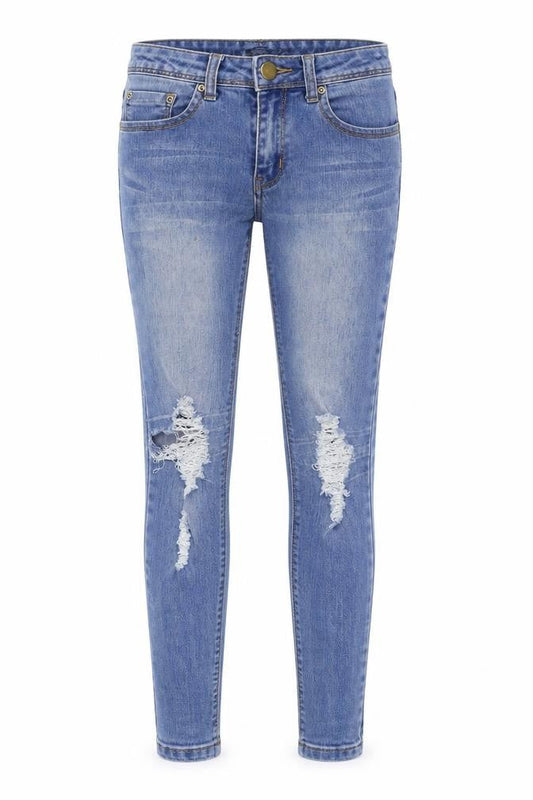 Boohoo Womens Blue  Denim Skinny Jeans Size 8 L28 in