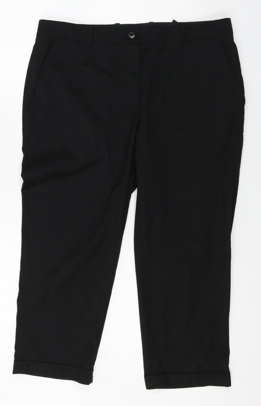 H&M Womens Black   Trousers  Size 14 L22 in