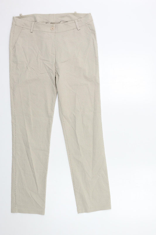Preworn Womens Beige Geometric  Trousers  Size 30 in L29 in