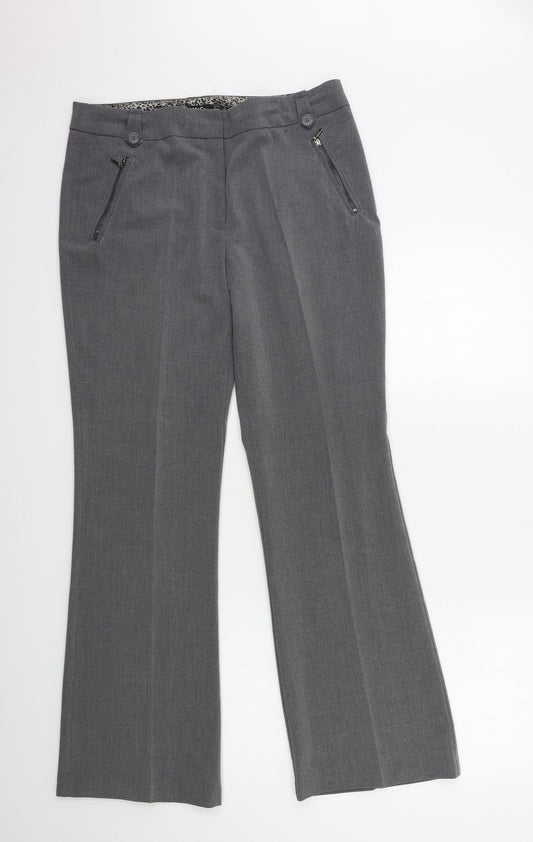 M&Co Womens Grey   Trousers  Size 12 L30 in