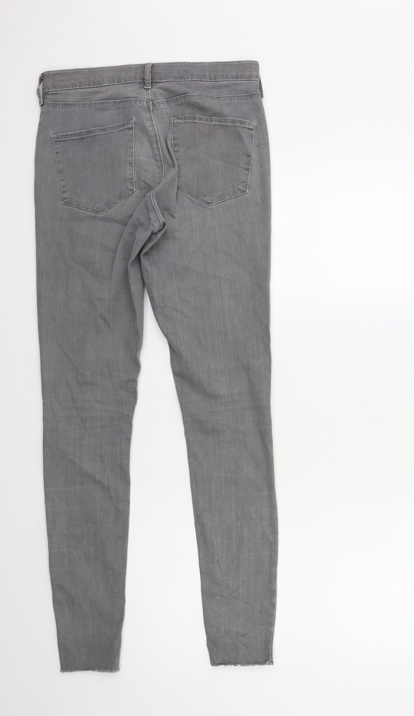 Topshop Womens Grey  Denim Skinny Jeans Size 28 in L32 in