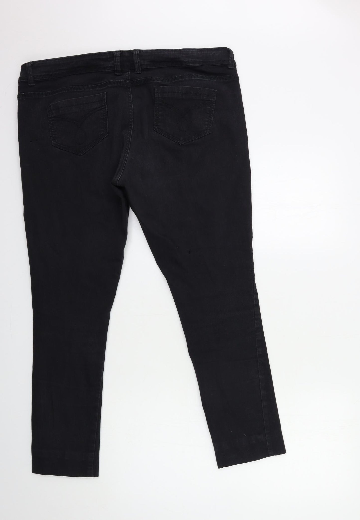 Preworn Womens Black  Denim Skinny Jeans Size 38 in L28 in