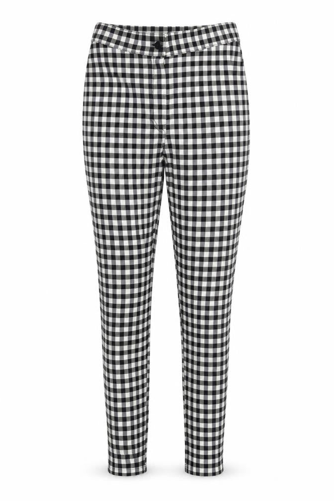 Select Womens Black Check  Trousers  Size 10 L28 in
