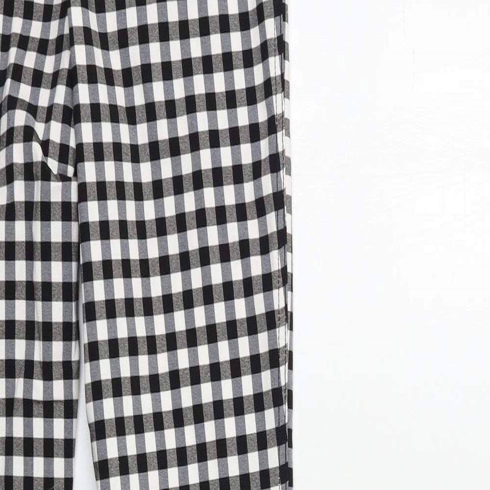 Select Womens Black Check  Trousers  Size 10 L28 in