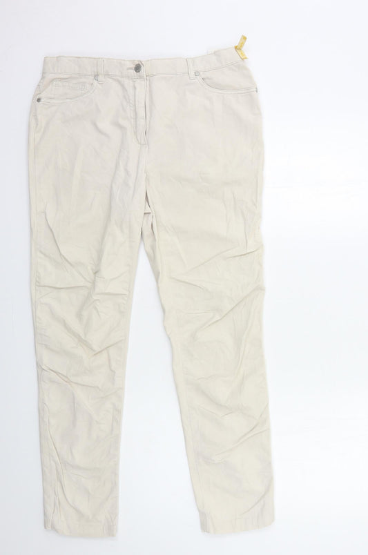 CARMELA Womens Beige   Trousers  Size 12 L29 in
