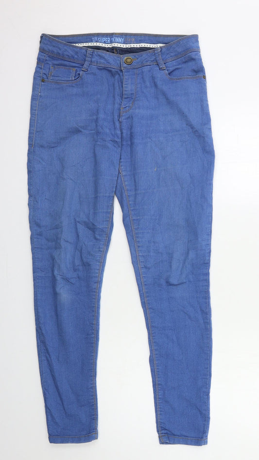 Denim & Co. Womens Blue  Denim Skinny Jeans Size 12 L29 in
