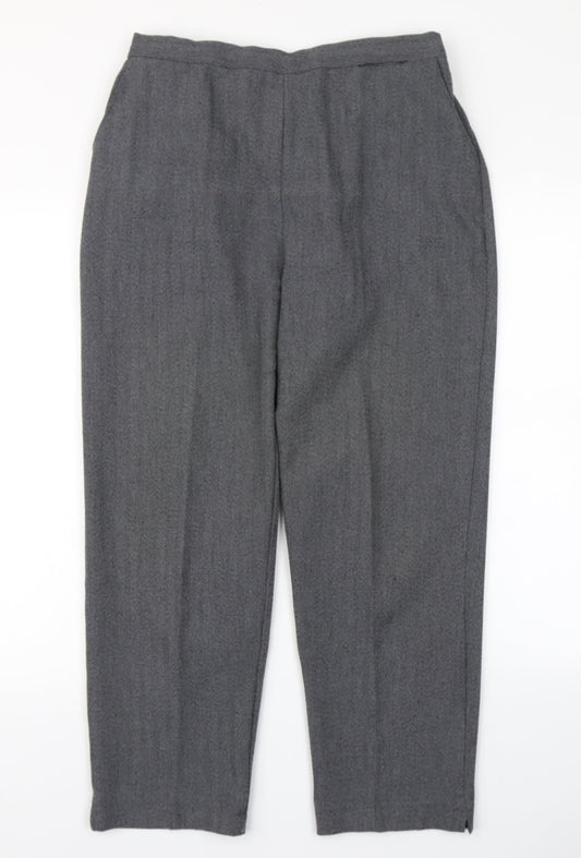 Emma Collection Womens Grey   Dress Pants Trousers Size 16 L24 in