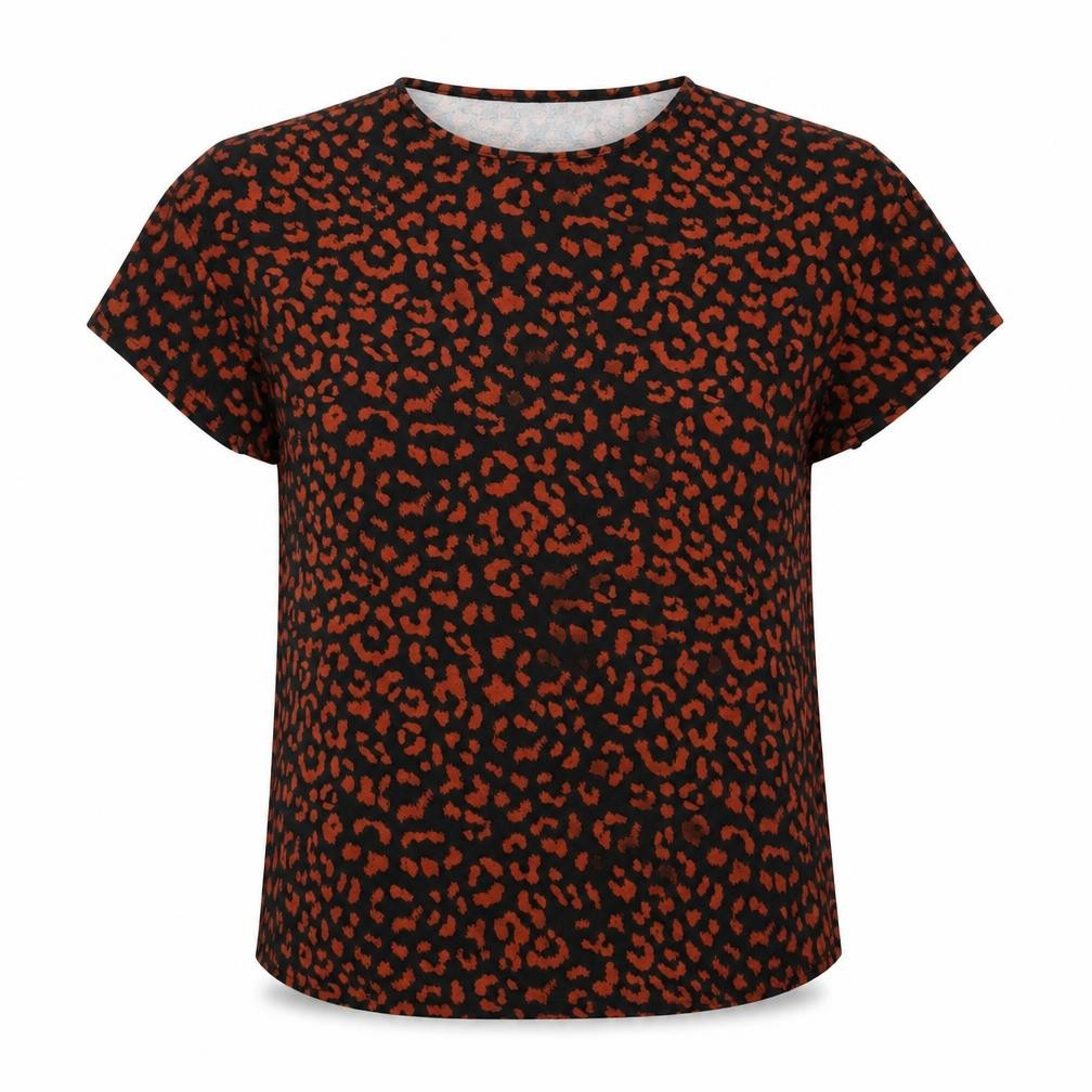 New Look Womens Brown Animal Print  Basic T-Shirt Size 8