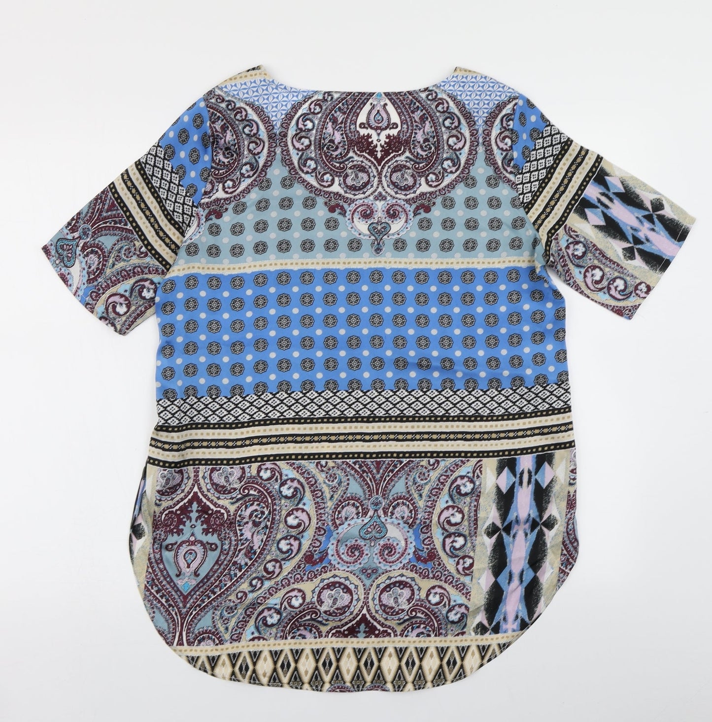 Missguided Womens Blue Paisley  Basic Blouse Size 8
