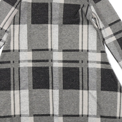 Brand and care label for Atmosphere women’s black plaid fit & flare, size UK 8